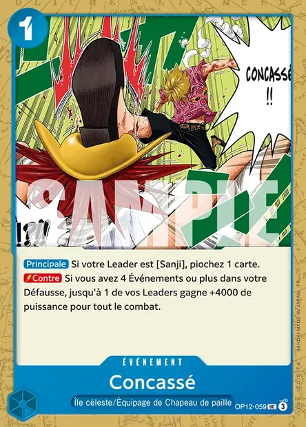Concassé, carte One Piece OP12-059 — extension L'HÉRITAGE DU MAÎTRE