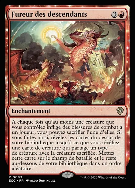 Fureur des descendants, carte Magic ECC 93 — extension Lorwyn Eclipsed Commander