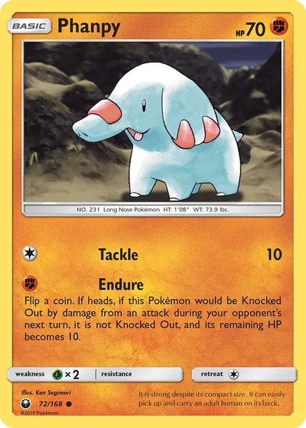 Phanpy, Pokémon card CES 72 — Celestial Storm set