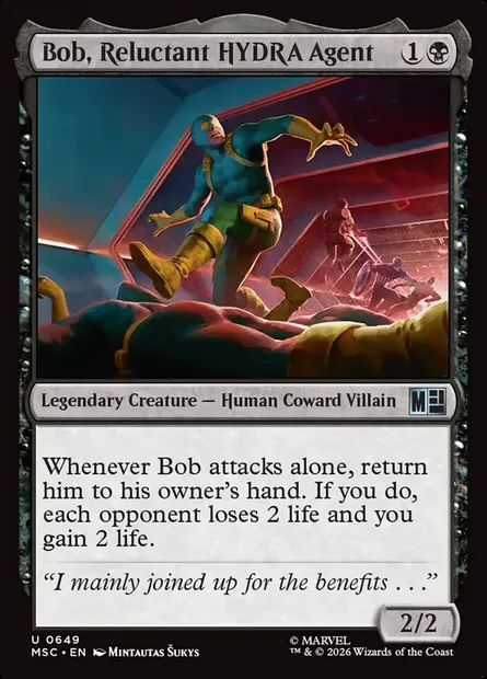 Bob, Reluctant HYDRA Agent, Magic card MSC 649 — Marvel Super Heroes Commander set