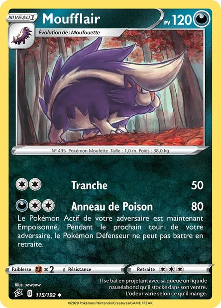 Moufflair, carte Pokémon RCL 115 — extension Clash des Rebelles