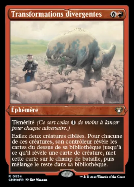 Transformations divergentes, carte Magic CMM 534 — extension Commander Masters