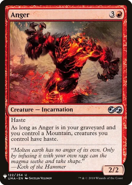 Anger, Magic card PLST UMA-122 — The List set