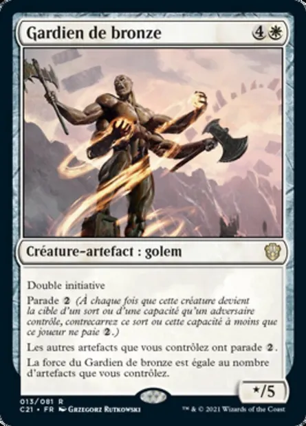 Gardien de bronze, carte Magic C21 13 — extension Commander 2021