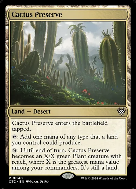 Cactus Preserve, Magic card OTC 40 — Outlaws of Thunder Junction Commander set
