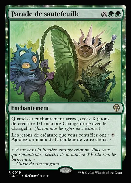 Parade de sautefeuille, carte Magic ECC 19 — extension Lorwyn Eclipsed Commander