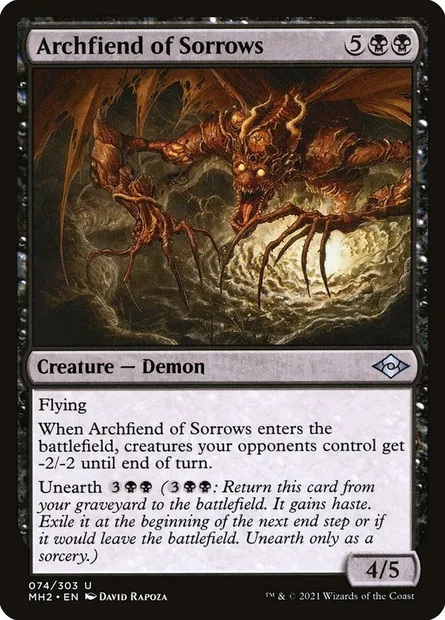 Archfiend of Sorrows, Magic card MH2 74 — Modern Horizons 2 set
