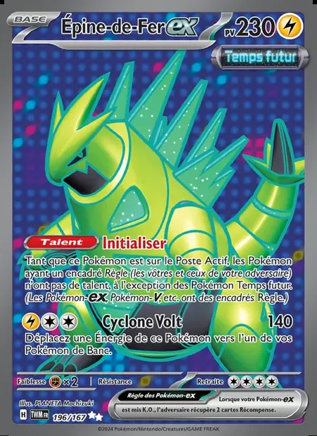 Épine-de-Fer-ex, carte Pokémon TWM 196 — extension Mascarade Crépusculaire