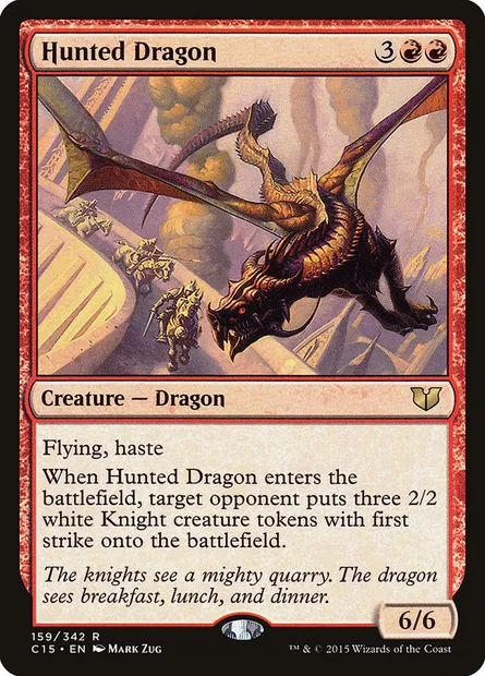 Hunted Dragon, Magic card C15 159 — Commander 2015 set