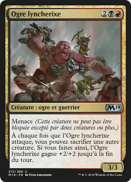 Ogre lyncherixe, carte Magic M19 213 — extension Core Set 2019