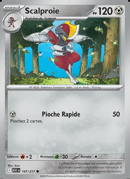 Scalproie, carte Pokémon ASC 147 — extension Héros Transcendants