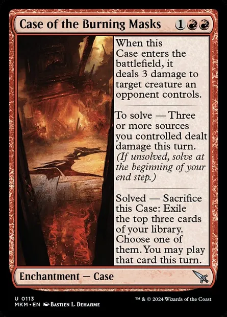 Case of the Burning Masks, Magic card MKM 113 — Murders at Karlov Manor set