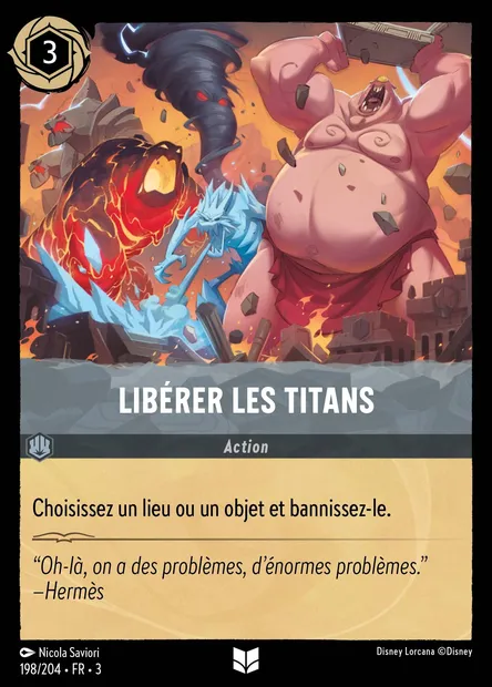 Libérer les Titans, carte Disney Lorcana CH3-198 — extension Les Terres d'Encres