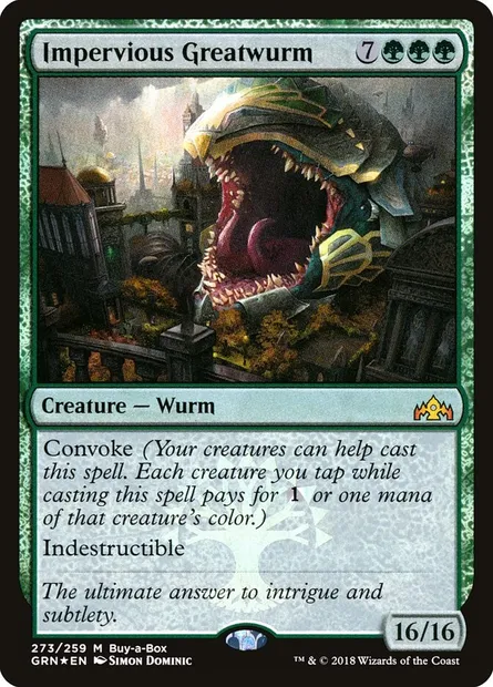 Impervious Greatwurm, Magic card GRN 273 — Guilds of Ravnica set