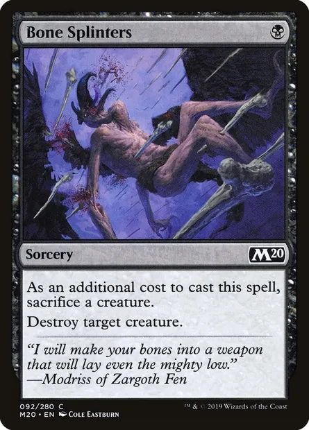 Bone Splinters, Magic card M20 92 — Core Set 2020 set