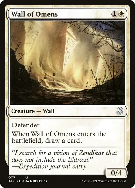 Wall of Omens, Magic card AFC 77 — Forgotten Realms Commander set