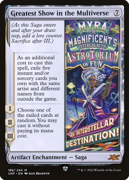 Greatest Show in the Multiverse, Magic card UNF 189 — Unfinity set