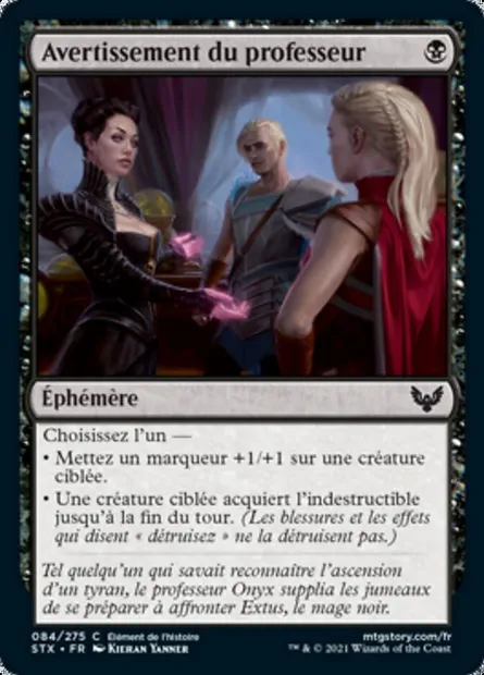 Avertissement du professeur, carte Magic STX 84 — extension Strixhaven: l'Académie des Mages
