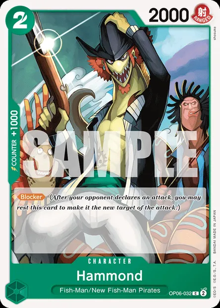 Hammond, One Piece card OP06-032 — WINGS OF THE CAPTAIN set