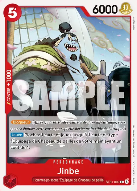Jinbe, carte One Piece ST31-002 — extension ROUGE Monkey D. Luffy