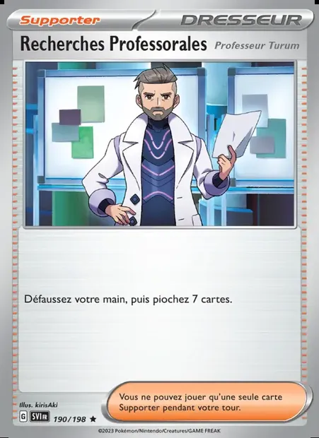 Recherches Professorales, carte Pokémon SVI 190 — extension Écarlate et Violet