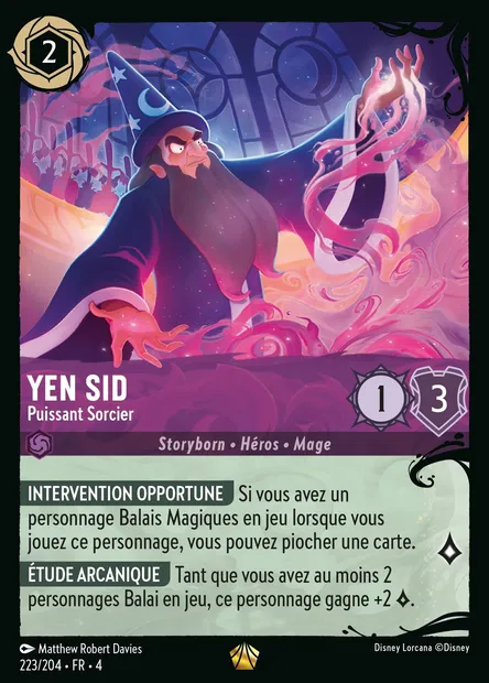 Yen Sid - Puissant Sorcier, carte Disney Lorcana CH4-223 — extension Le Retour d'Ursula