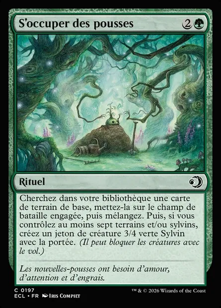 S'occuper des pousses, carte Magic ECL 197 — extension Lorwyn Eclipsed