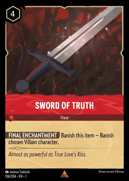 Sword of Truth, Disney Lorcana card CH1-136 — The First Chapter set