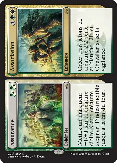 Assurance // Association, carte Magic GRN 221 — extension Les Guildes de Ravnica