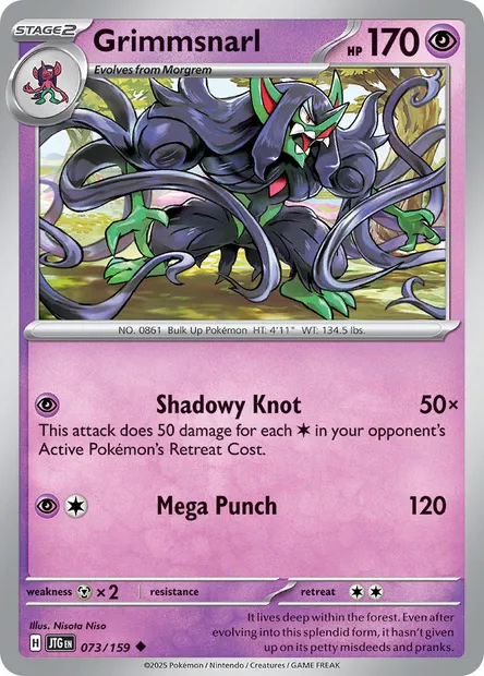 Grimmsnarl, Pokémon card JTG 073 — Journey Together set