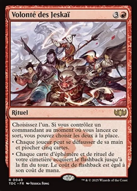 Volonté des Jeskaï, carte Magic TDC 40 — extension Tarkir: Dragonstorm Commander
