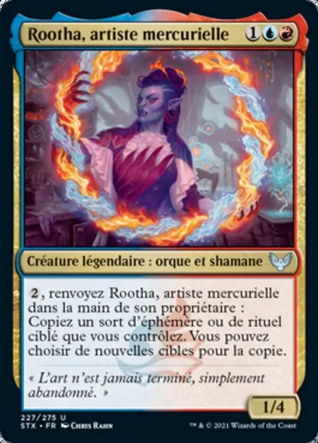 Rootha, artiste mercurielle, carte Magic STX 227 — extension Strixhaven: l'Académie des Mages