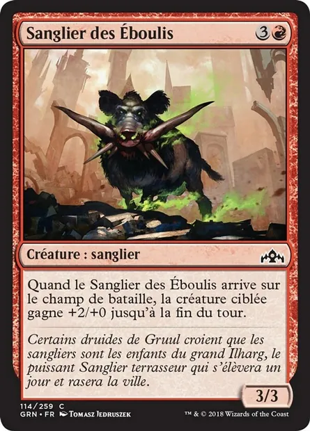 Sanglier des Éboulis, carte Magic GRN 114 — extension Les Guildes de Ravnica