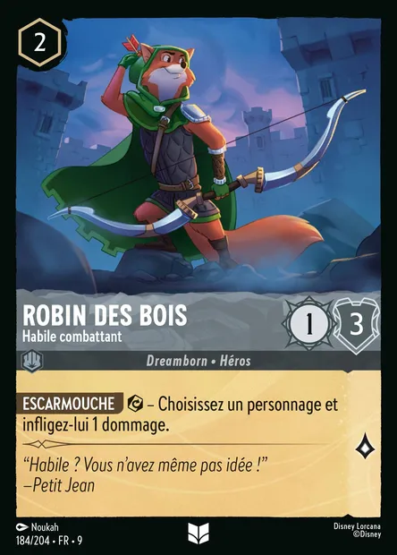 Robin des Bois - Habile combattant, carte Disney Lorcana CH9-184 — extension Fabuleux