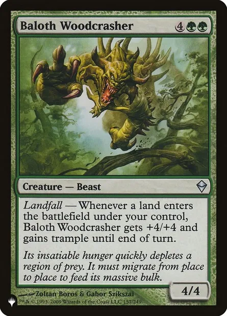 Baloth écrasebois, carte Magic PLST ZEN-157 — extension The List