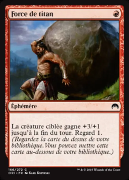 Force de titan, carte Magic ORI 166 — extension Magic Origines