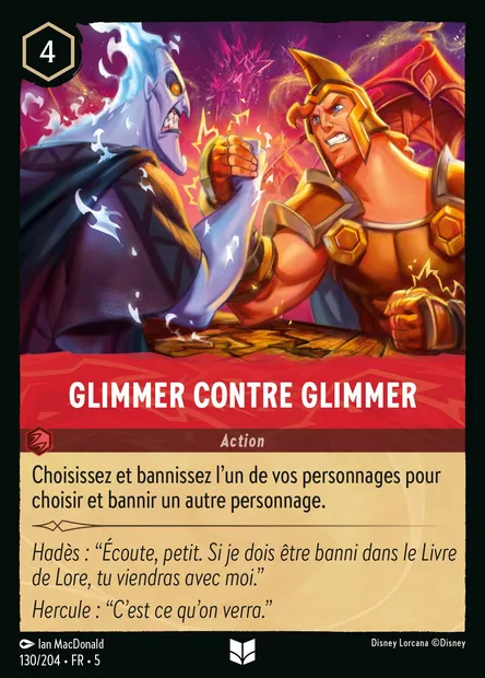 Glimmer contre Glimmer, carte Disney Lorcana CH5-130 — extension Ciel Scintillant