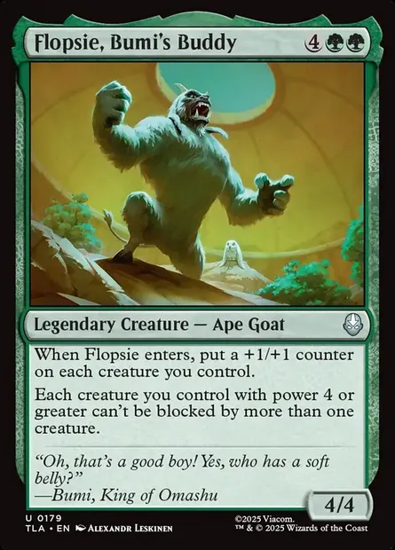 Flopsie, Bumi's Buddy, Magic card TLA 179 — Avatar: The Last Airbender set