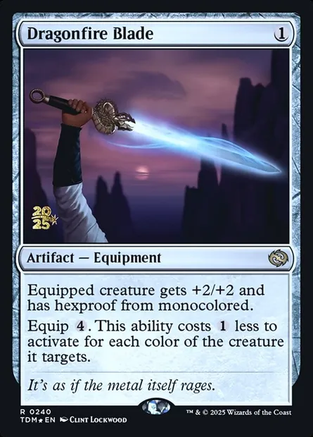 Dragonfire Blade, Magic card PTDM 240s — Tarkir: Dragonstorm Promos set