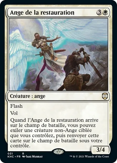 Ange de la restauration, carte Magic KHC 31 — extension Kaldheim Commander