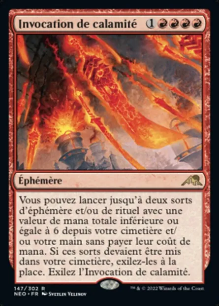 Invocation de calamité, carte Magic NEO 147 — extension Kamigawa: La Dynastie Néon