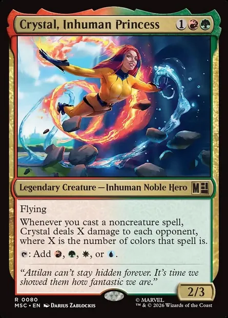 Crystal, Inhuman Princess, Magic card MSC 80 — Marvel Super Heroes Commander set