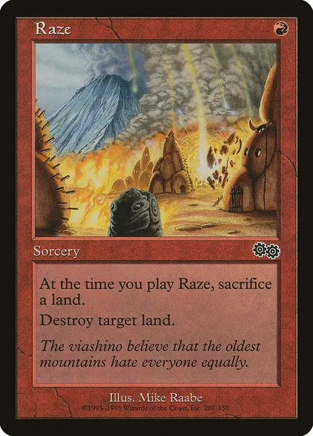 Raze, Magic card USG 207 — Urza's Saga set