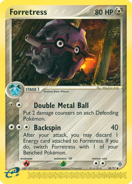 Forretress, Pokémon card DR 28 — Dragon set