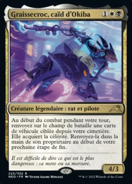 Graissecroc, caïd d'Okiba, carte Magic NEO 220 — extension Kamigawa: La Dynastie Néon