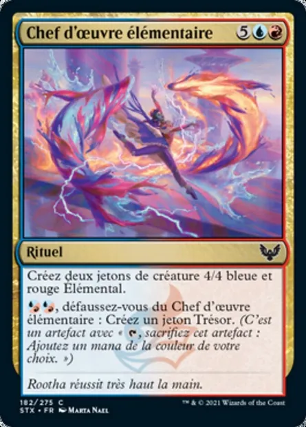 Chef d'œuvre élémentaire, carte Magic STX 182 — extension Strixhaven: l'Académie des Mages