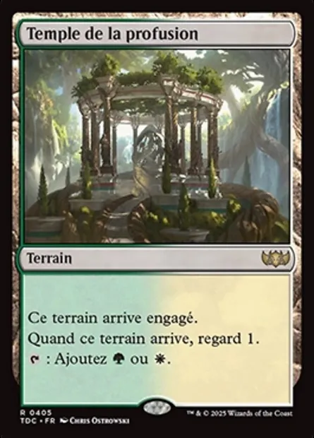 Temple de la profusion, carte Magic TDC 405 — extension Tarkir: Dragonstorm Commander