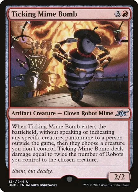 Ticking Mime Bomb, carte Magic UNF 124 — extension Unfinity