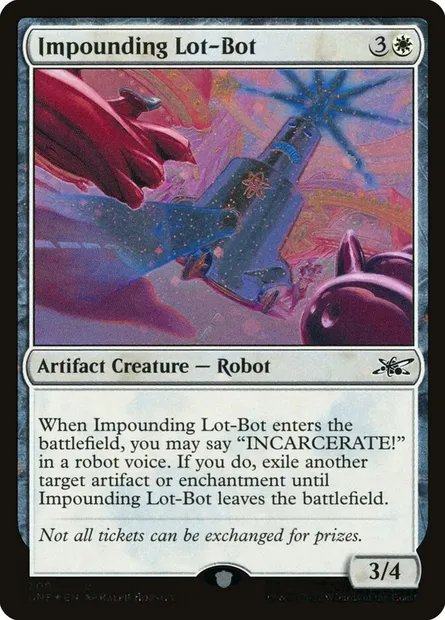 Impounding Lot-Bot, carte Magic UNF 300 — extension Unfinity