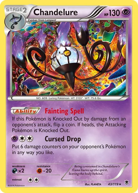 Chandelure, Pokémon card PHF 43 — Phantom Forces set